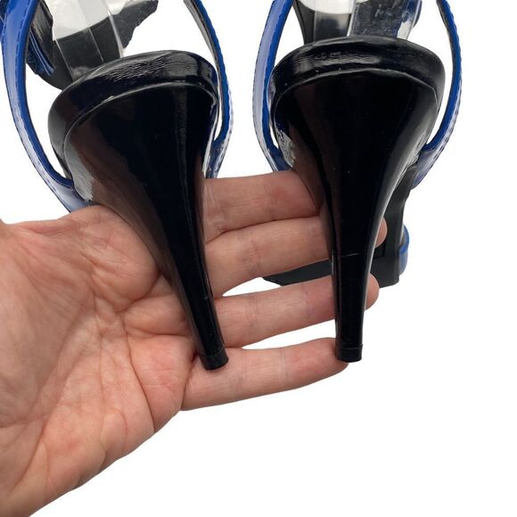 Coach Blue Ankle Velcro Strap Patent Shoes Size 8 - Picture 7 of 10